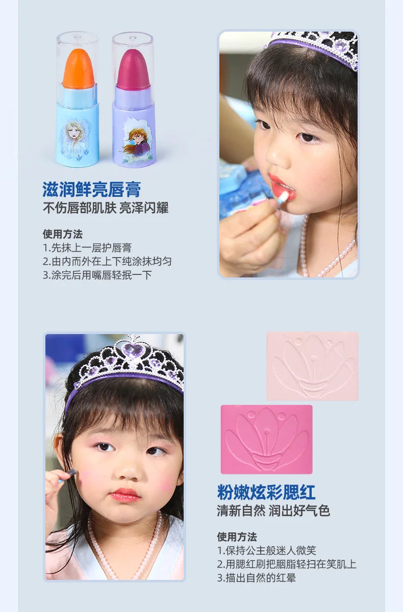 Disney new girls frozen 2 princess elsa anna Cosmetics Beauty Set Toy with box kids princess Fashion Toys Play House Gift