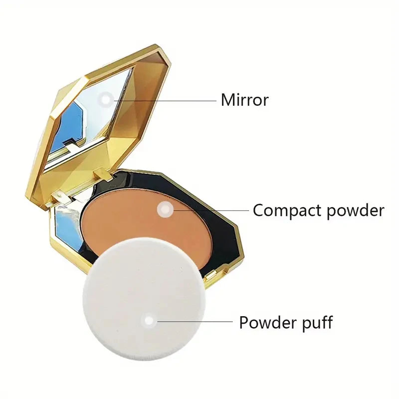 6 Colors Single Layer Bronzing Powder With Puff Face Contouring Dark Skin Powder Matte Powder Long-lasting Waterproof Women's Ma