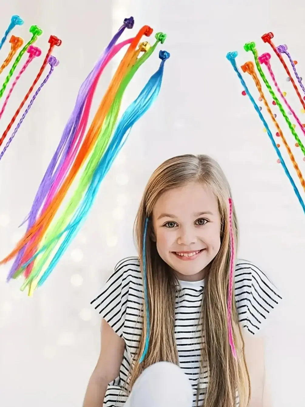 18 pieces for kids Colorful Hair extensions with bobby pins, hair styling accessories for kids hair accessories for teenage girl