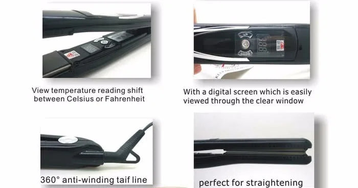 Professional Nano Titanium Ceramic Hair Straightener Wet & Dry Flat Ionic Tourmaline Straightening Irons electric styling tools