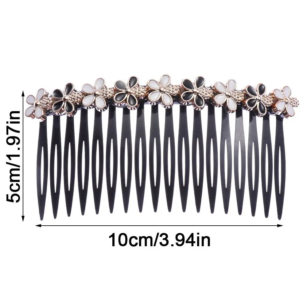 1PC Pearl Flower Rhinestone Inserted Hair Comb Buttons Bangs Hairpins Women's Fashion Headwear Hair Accessories
