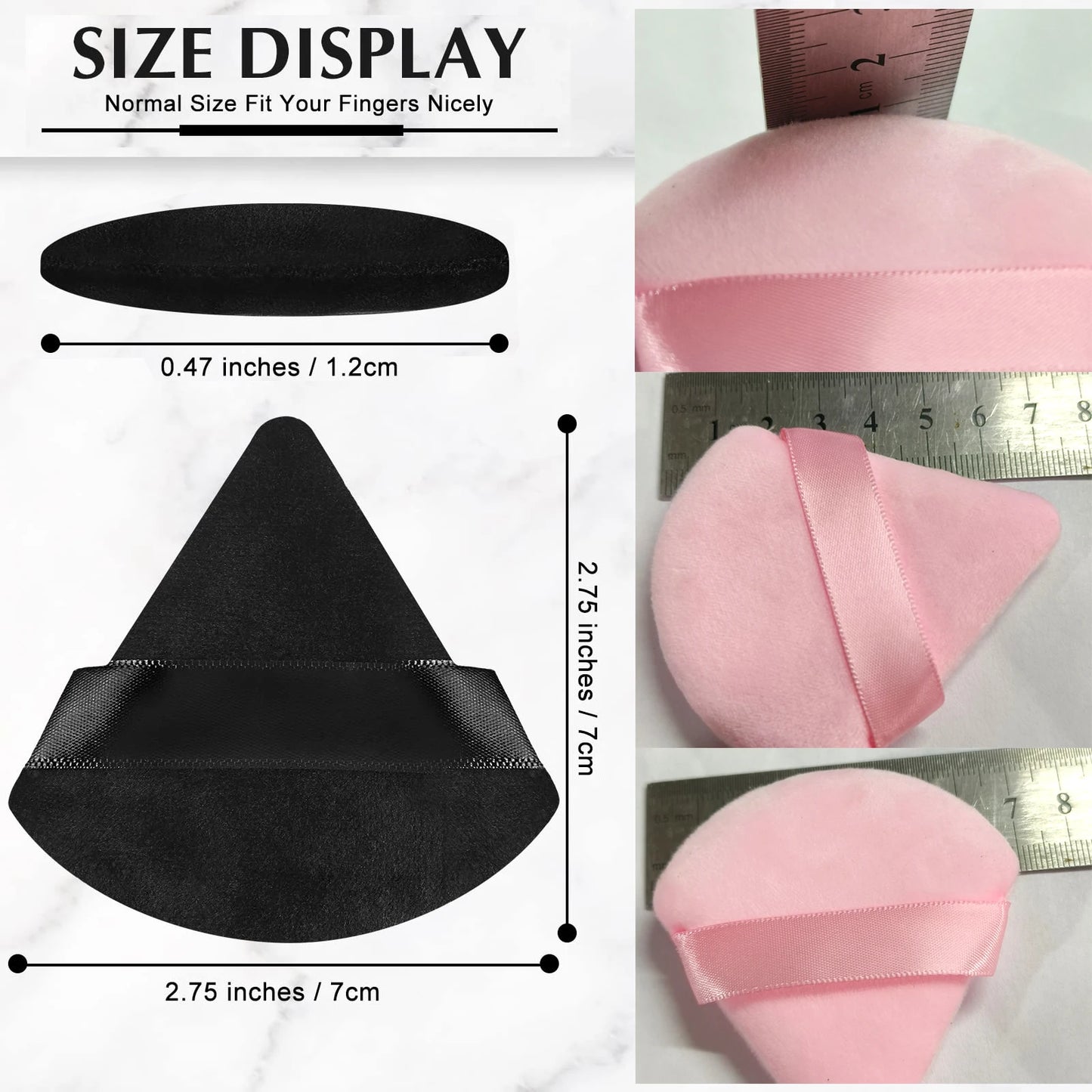 Wholesale 50Pcs Triangle Powder Puff Mini Face Makeup Sponge Cosmetics Soft Cotton Face Powder Puff Washable Velvet Makeup Puff