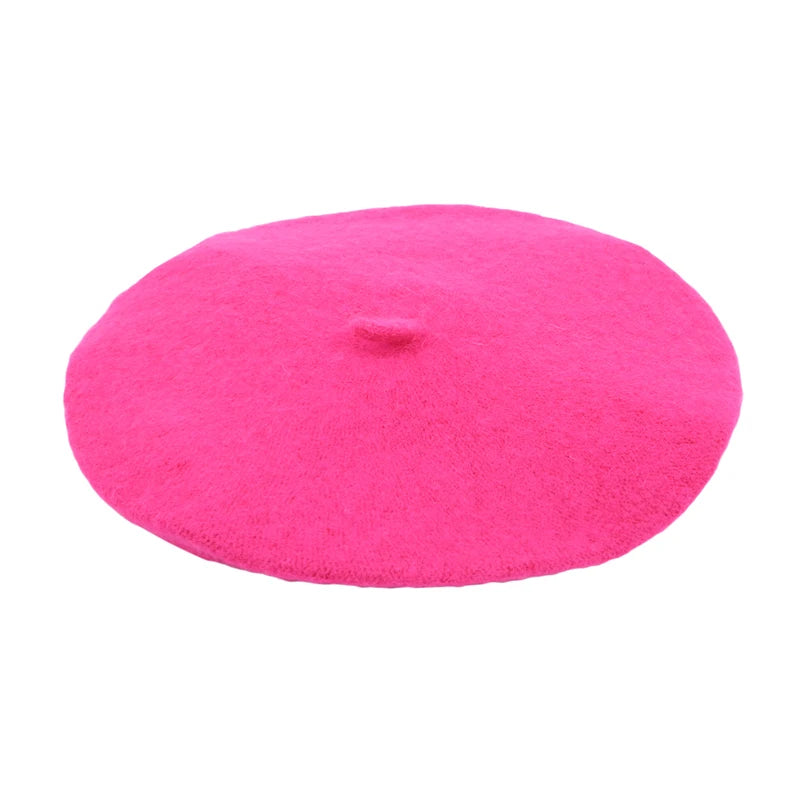 Fashion Baby Beret Hat for Girls Wool Vintage Children Beanies Cap Kids Painter Hats Toddler Candy Color Hair Accessories
