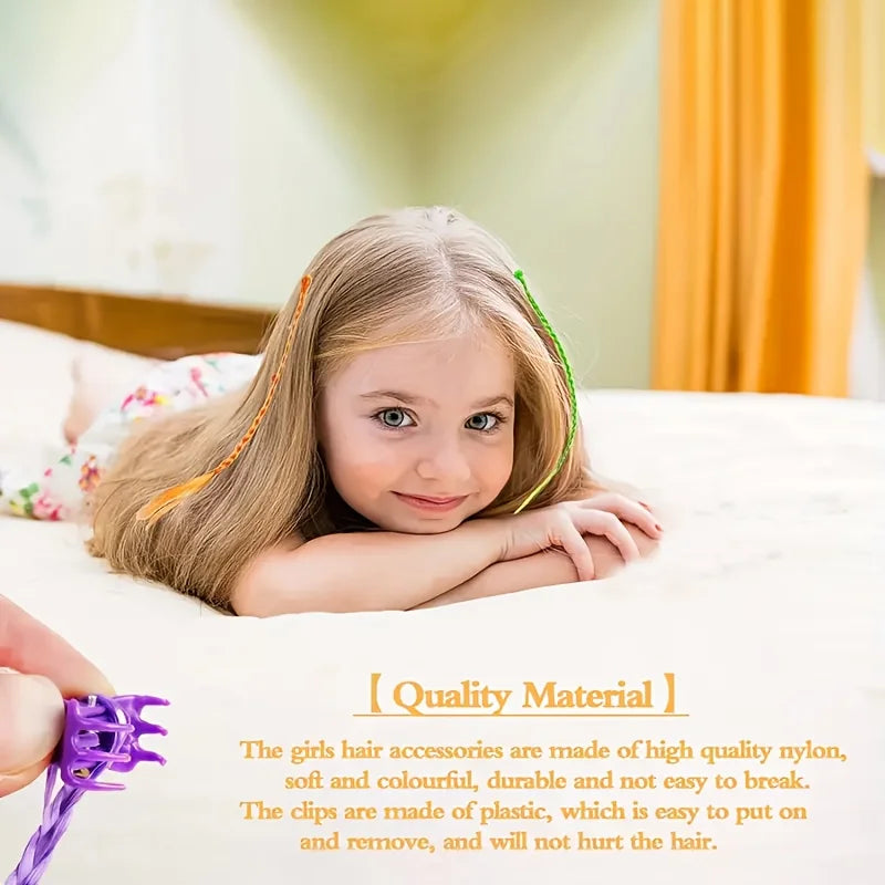 18 pieces for kids Colorful Hair extensions with bobby pins, hair styling accessories for kids hair accessories for teenage girl