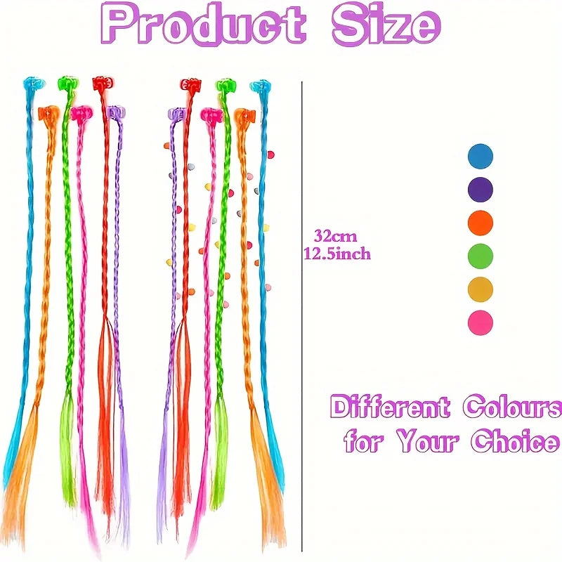 18 pieces for kids Colorful Hair extensions with bobby pins, hair styling accessories for kids hair accessories for teenage girl